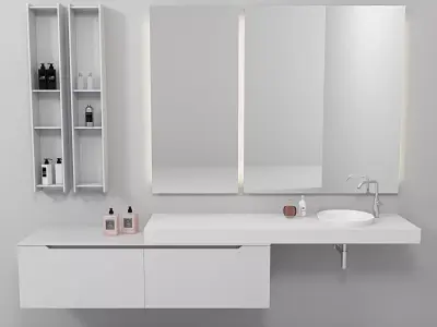 Bathroom furniture set Gold 4 3D model