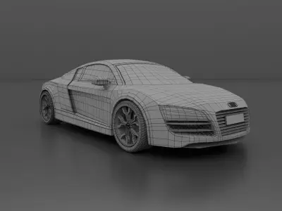 Audio R8 model Low-poly 3D model