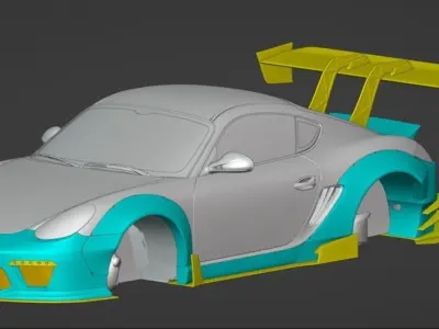 Porsche Cayman Rocket Bunny Mix 3D model