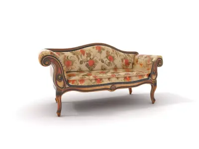 Elegance Floral Sofa model pack Low-poly 3D model