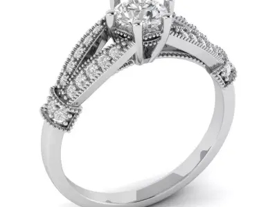 Vintage luxury engagement ring 3D print model