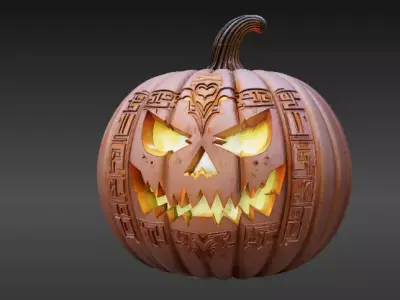 Jack-O-Lantern Halloween 3D Printable Pumpkin 3D print model