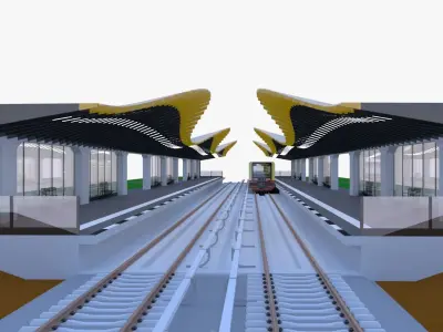 Berlin S-bahn station II 3D model