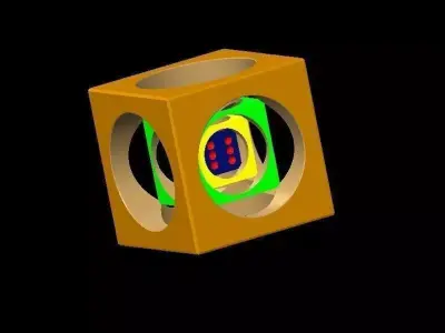 Dice cube with hole in middle Free 3D model