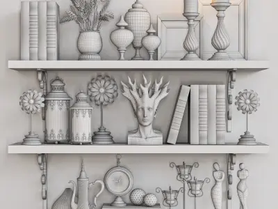 decorative set 42 3D model purchase