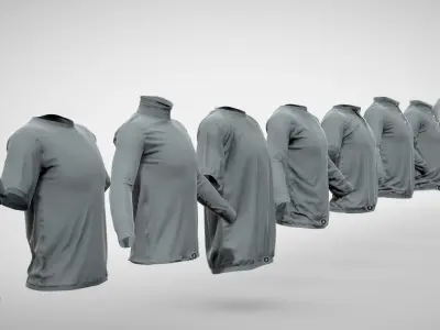 11 Basic LowPoly T-Shirts Pack 3D model