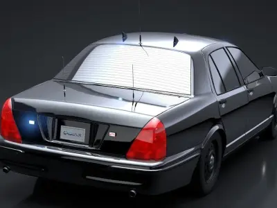 Undercover Police Car Rigged C4D Low-poly 3D model