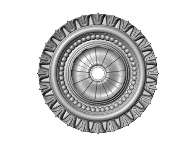 Stepped carved ceiling medallion rosette relief sculpture 3D print model