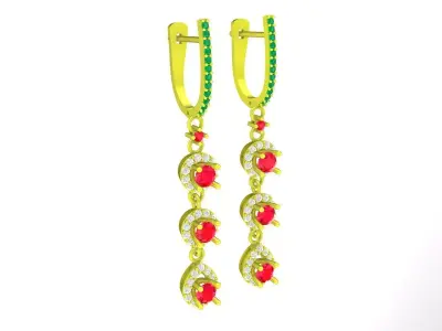 5798 luxury diamond earrings 3D print model