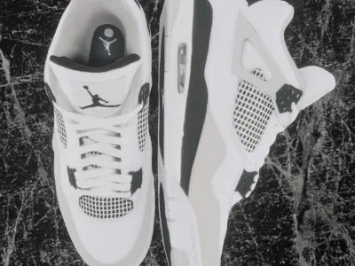 NIKE AIR JORDAN 4 MILITARY BLACK 3D SHOES Low-poly 3D model