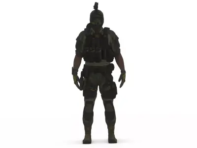 SWAT Team Soldier  Police Tactical Unit 3D Model Low-poly 3D model