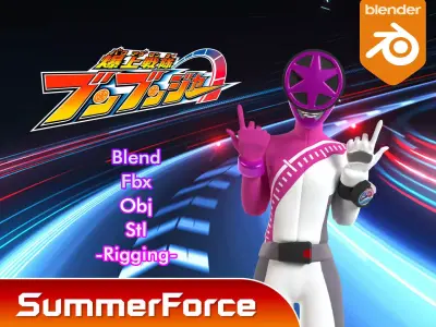 Boon Pink - Boonboomger Low-poly 3D model