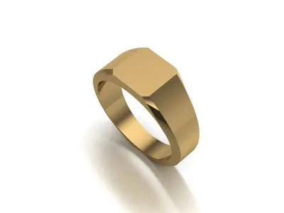 8mm Signet Ring Eamradshape Pritable model 3dmodel US 7 3D print model