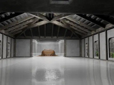 Car studio interior 3D model 3D model