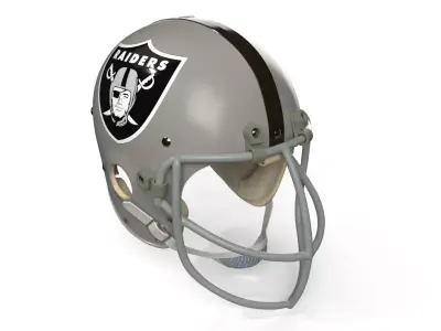 Riddell Raiders Football Helmet Silver 3D model