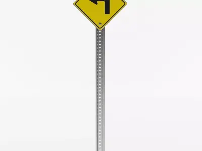 Left Turn Sign 3D model