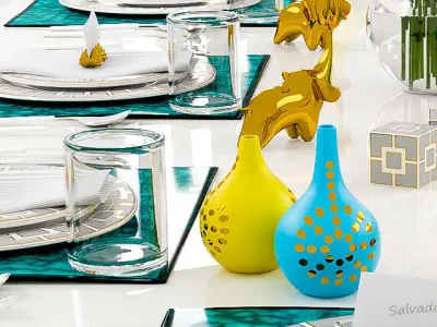 Tableware table setting 3D model