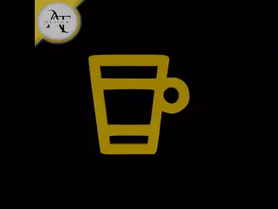 Simple Coffee Cup Symbol - 2D Art Free 3D print model buy