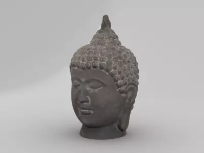 Buddha Head Statue 003 3D model