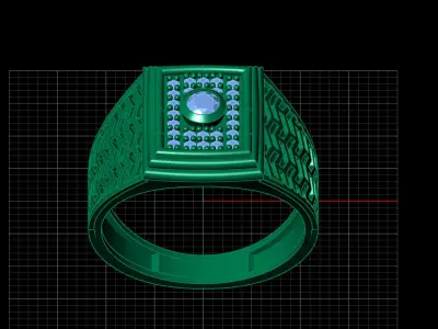 Print Ready STL 3DM  Gents Rings Diamond Men Ring  3D print model 18