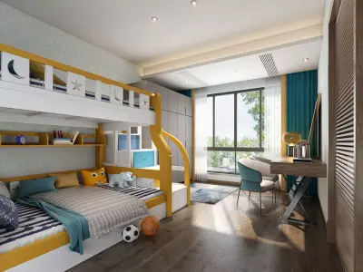 Children Room Interior 3D model 24