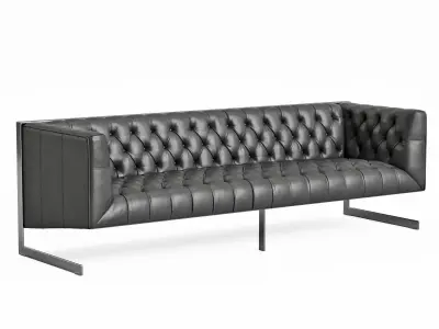 Nobility leather sofa with metal legs 3D model