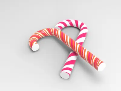 Boo Candy Cane Low-poly 3D model