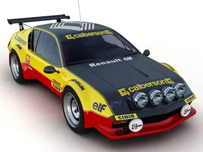 Renault Alpine A310 Rally Car 3D model