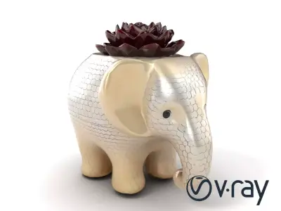 Cozy Elephant Planter Model Pack Low-poly 3D model