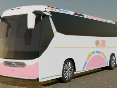 Passenger Bus Low-poly 3D model