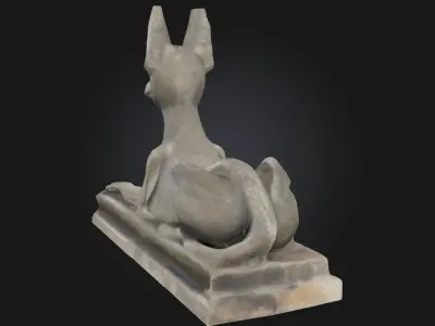 Anubis Resting Reclined Deity Statue Model  3D model