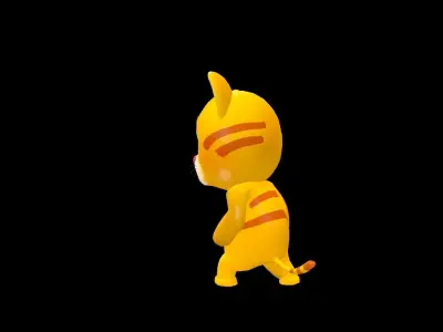 Cartoon Cat Animated Low-poly 3D model