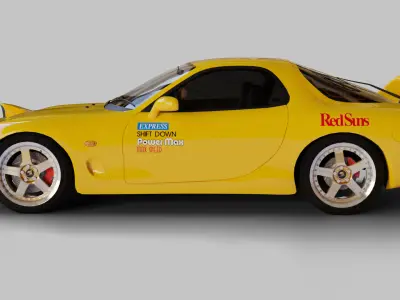 Mazda RX7 FD Keisuke Style Low-poly 3D model