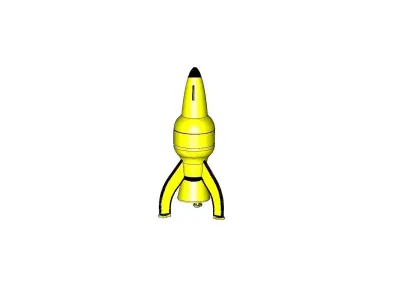 LED Rocket Piggy Bank 3D print model