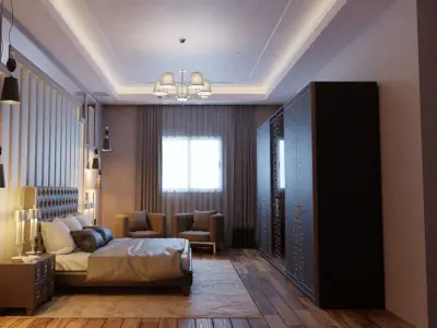 full bedroom 3D model