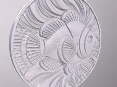 Clown Fish 2 basrelief for 3D printing 3D print model