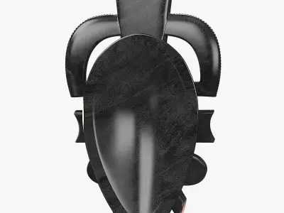 African masks Senufo Porcupine Low-poly 3D model