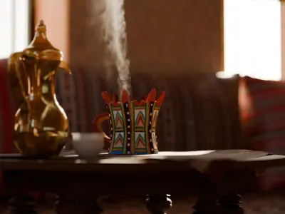 Omani traditional clay incense burner photogrammetry - Low 3D model