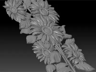 beautiful relief sunflowers 2  3D model