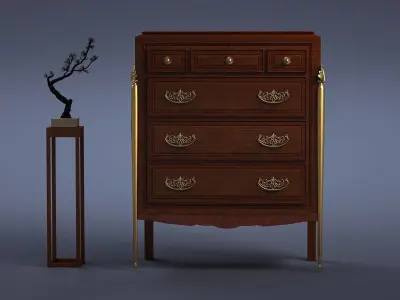 cabinet cabinet wardrobe sofa bed table bookshelve 3D model