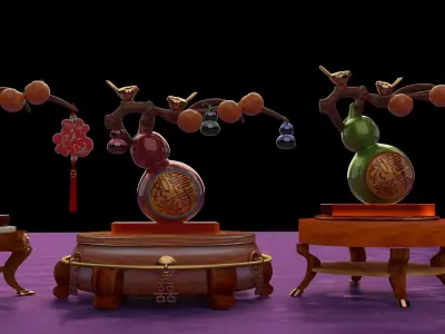 Chinese decorative gourd   3D model purchase