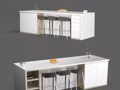 Luxury Kitchen Ellitia Kitchen Island 2 3D model