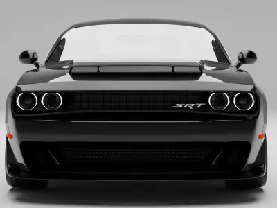 Dodge challenger SRT with interior 3D model