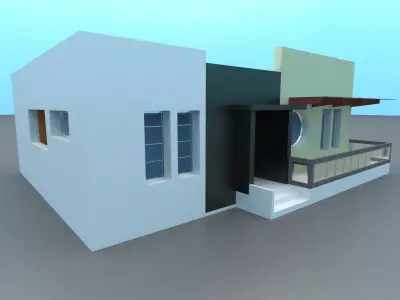 Precasted Modern house design with interior 3D model