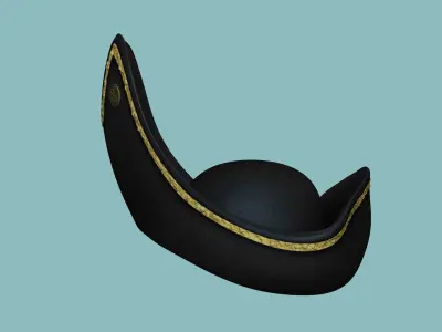Long Pirate Hat - Corsair Costume Low-poly 3D model