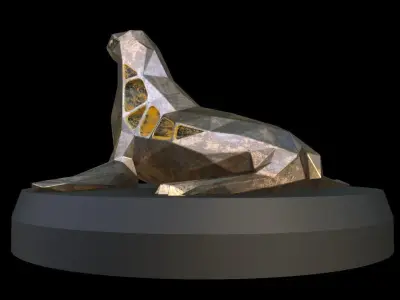 Steampunk Seal Low-poly 3D model