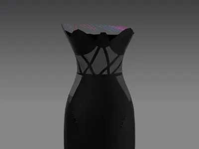 dress corset look little dress Low-poly 3D model