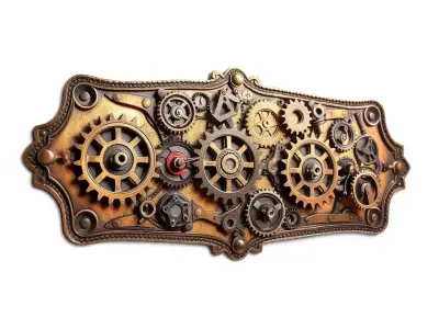Steampunk Gear Mechanism model pack Low-poly 3D model