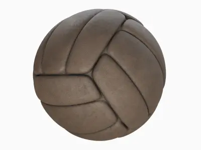 Old Leather Volleyball Ball 06 3D model