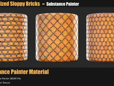 20 Stylized Sloppy Bricks Materials Substance Painter Texture